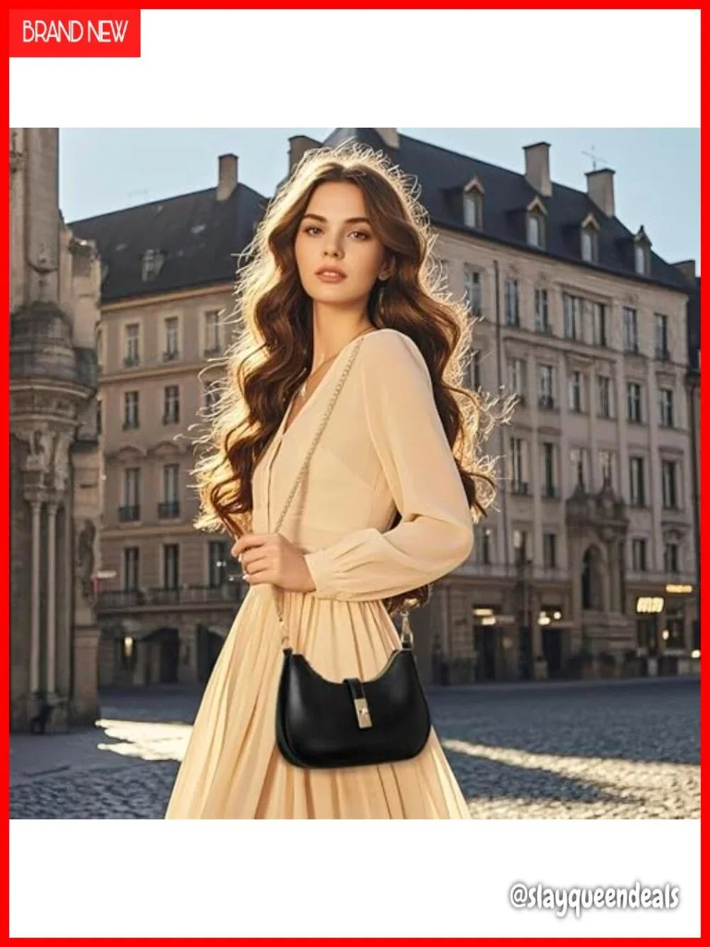 Vegan Leather Hobo Crossbody Bag with Zipper Closure